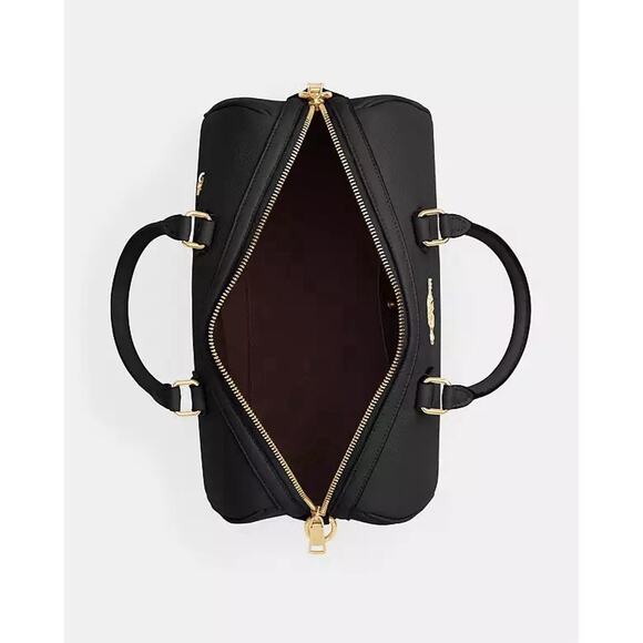 NWT Coach Bundle signature Silk Diamond Scarf & Large rowan Satchel Leather Bag - Picture 15 of 16